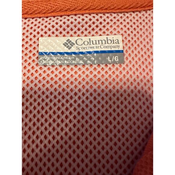 Columbia PFG Polo Shirt Mens L Omni Shade Orange Vented Fishing - Picture 4 of 8